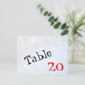 Confetti Tischnummer Postkarte (Stehend Vorderseite)