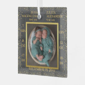 Confetti Twin Baby Name Birth Stats Foto Keepake Ornament Aus Glas (Vorderseite links)