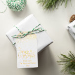 Confetti Typografie Frohe Weihnachten Geschenkanhänger<br><div class="desc">Das Geschenk des Schenkens wird in dieser Urlaubssaison mit diesen einzigartigen und modernen Weihnachtsgeschenktafeln leicht gemacht. Das Design enthält ein festliches Typografie-Skript "Frohe Weihnachten" mit fallendem Konfetti. Fügen Sie diese Geschenketiketten einfach mit Ihrer benutzerdefinierten Formulierung hinzu, indem Sie den Abschnitt "Diese Designvorlage bearbeiten" verwenden, oder klicken Sie auf die Schaltfläche...</div>