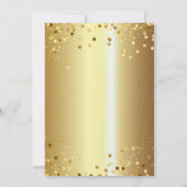 Confetti über das Gold Metallic Silvester Party Einladung (Rückseite)