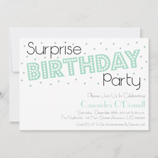 Confetti Überraschung Geburtstagsparty Einladungen (Vorderseite)