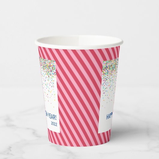 Confetti und Candy Cane Streifen Papiertasse Pappbecher (Links)
