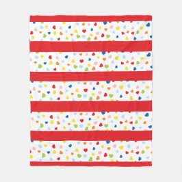 Confetti und Red Stripe Fleece Blanket