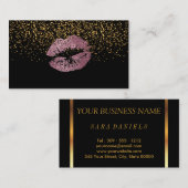 Confetti und Rosa Lippen Visitenkarte (Vorne/Hinten)