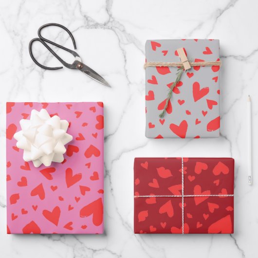 Confetti Valentines Trio Geschenkpapier Set (Vorderseite)