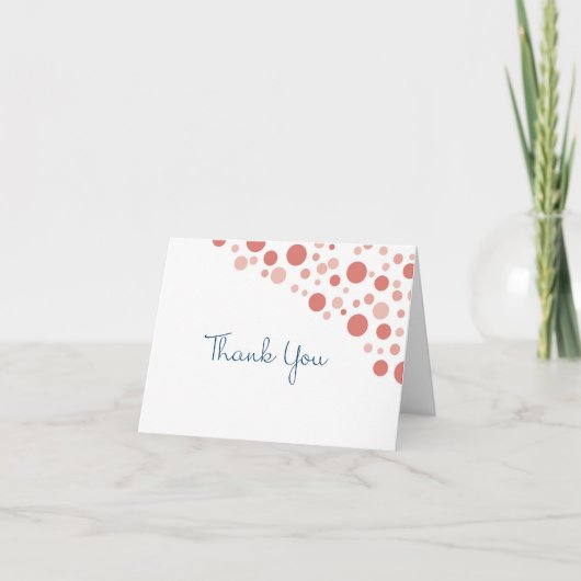 Confetti Vielen Dank Coral Dankeskarte (Vorderseite)