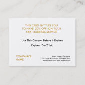 Confetti Vintag Coupon Card Gutschein (Rückseite)