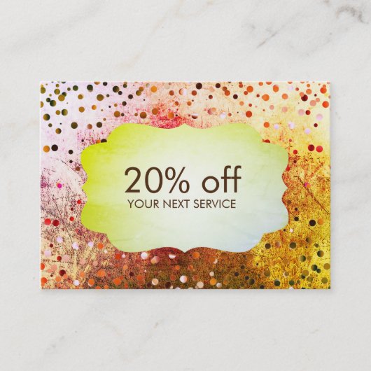 Confetti Vintag Coupon Card Gutschein (Vorderseite)