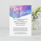 Confetti & Watercolor - Hochzeitskarte aufgeschobe Einladung (Stehend Vorderseite)