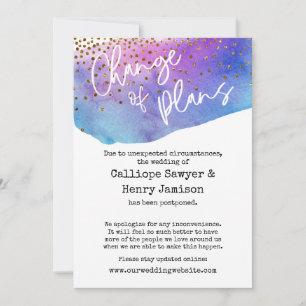 Confetti & Watercolor - Hochzeitskarte aufgeschobe Einladung