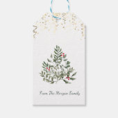 Confetti Watercolor Pine Tree Branches Geschenkanhänger (Vorderseite)