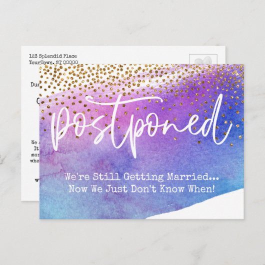 Confetti & Watercolor Postkarte (Vorne/Hinten)