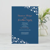 Confetti Wedding Einladung Marine & White (Stehend Vorderseite)