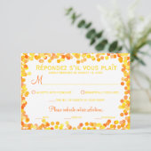 Confetti Wedding Response Cards RSVP Karte (Stehend Vorderseite)