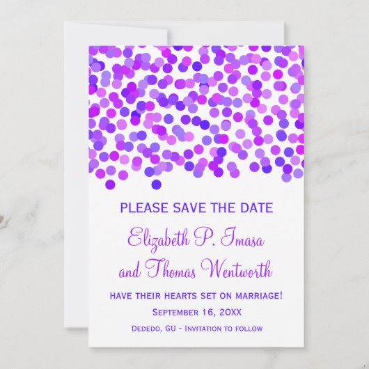 Confetti Wedding Speichern Sie die Datumskarten Save The Date (Vorderseite)