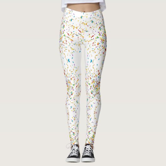 Confetti-Weiß Leggings (Vorderseite)