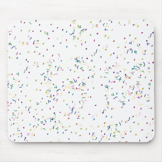 Confetti White Background Mousepad (Vorne)
