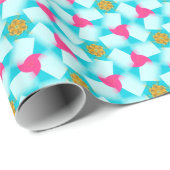 Confetti Wirbel Türkis Blau Pink Wrapping Paper Geschenkpapier (Rolleneckpunkt)
