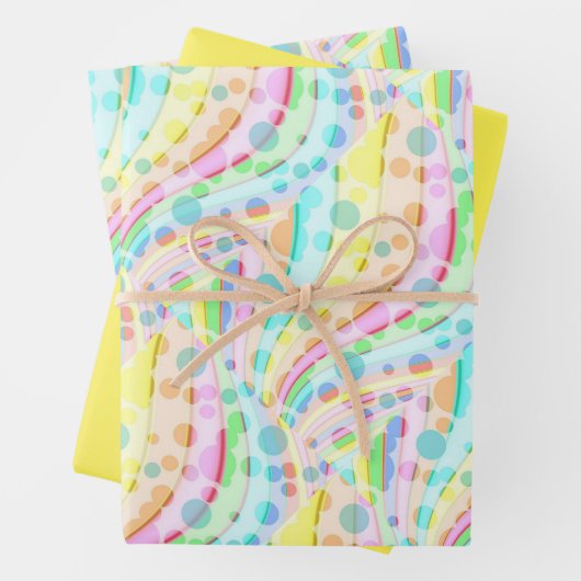 Confetti Wrapping Paper Flat Sheet Set 3 Geschenkpapier Set (Beispiel)