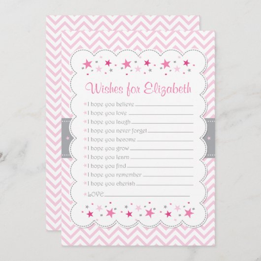 Confetti wünscht eine Babykarte Hinweiskarte (Vorne/Hinten)