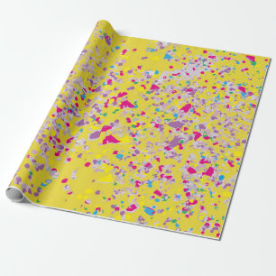 Confetti Yellow Wrapping Paper Geschenkpapier