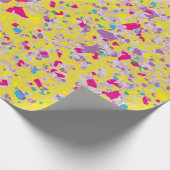 Confetti Yellow Wrapping Paper Geschenkpapier (Ecke)