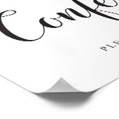 Confetti-Zeichen für Hochzeiten. Nimm dir bitte et Poster (Ecke)