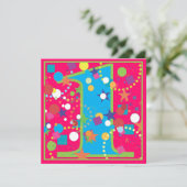 Confetti-Zirkus-1. Geburtstags-Party Einladung (Stehend Vorderseite)