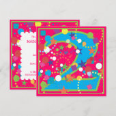 Confetti-Zirkus-2. Geburtstags-Party Einladung (Vorne/Hinten)