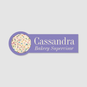 Confetti Zucker Cookies Rainbow Sprinkles Bäckerei Namensschild