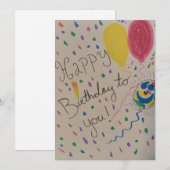 Confetti zum Geburtstag einer Flachbildschirmkarte Feiertagskarte (Vorne/Hinten)