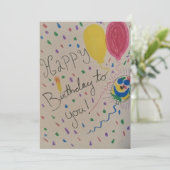 Confetti zum Geburtstag einer Flachbildschirmkarte Feiertagskarte (Stehend Vorderseite)