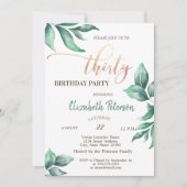 Confetti, Zweige 30. Geburtstag Party Einladung (Vorderseite)