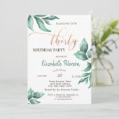Confetti, Zweige 30. Geburtstag Party Einladung (Stehend Vorderseite)
