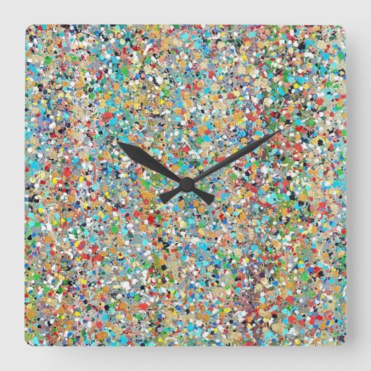 Confettis Wall-Uhr Quadratische Wanduhr (Vorderseite)