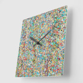 Confettis Wall-Uhr Quadratische Wanduhr (Winkel)
