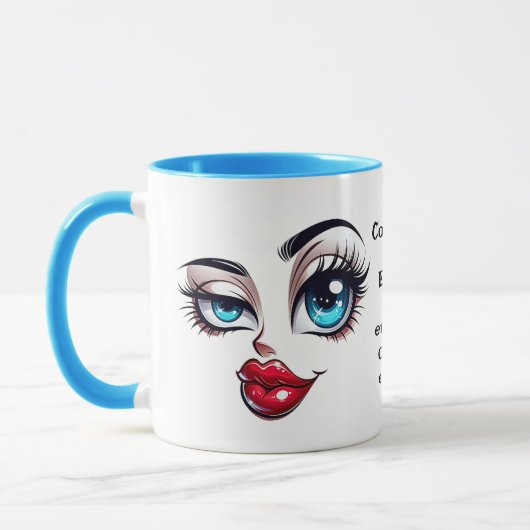 Confidence, Add Name Message, Fabulous Eyes Face Tasse (Links)