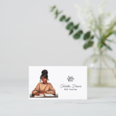 Confident Afro Black Woman Boss Empowerment Art Visitenkarte (Stehend Vorderseite)