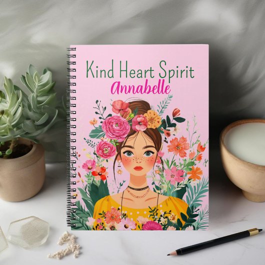 Confident and Spirited Boho Girl Notebook Notizblock