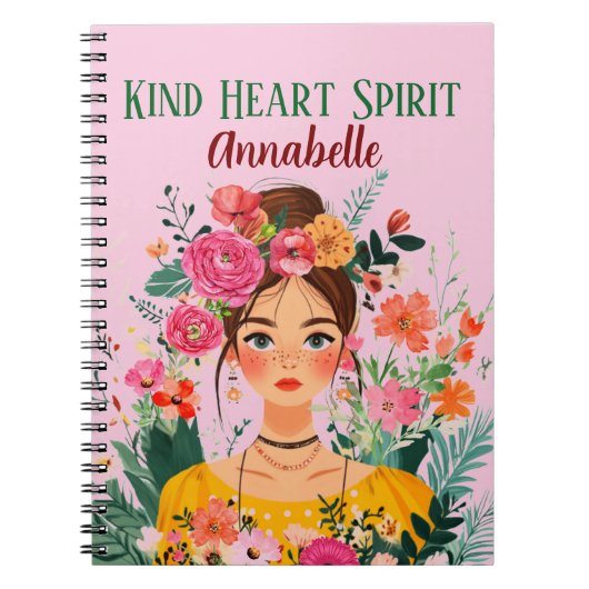 Confident and Spirited Boho Girl Notebook Notizblock (Vorderseite)