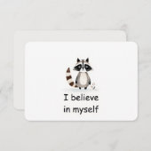 Confident Raccoon Woodland Animal Affirmation Card Einladung (Vorne/Hinten)