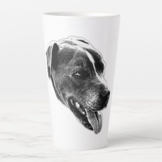 Confident Smile Pitbull Mix Portrait Tasse (Vorderseite)