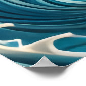 Confident Surfer Girl Walking Beach Waves Art Poster (Ecke)