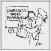 Confidential Waste Disposal Cartoon - Funny Aufkleber (Vorderseite)