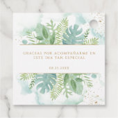 Confirmación, Greenery & Blue Green Geschenkanhänger (Rückseite)