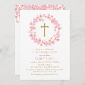Confirmation Cherry Blossom floral Invitation Einladung (Vorne/Hinten)