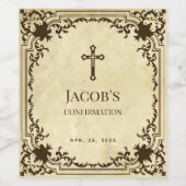 Confirmation Elegant Vintage Antique Parchment Weinetikett (Einzelnes Label)