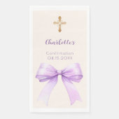 Confirmation lavender bow ivory cross girl serviette (Vorderseite)