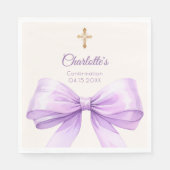 Confirmation lavender bow ivory cross luncheon serviette (Vorderseite)