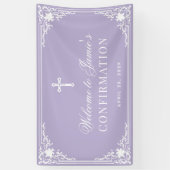 Confirmation Lavender White Calligraphy Vintage  Banner (Vertikal)